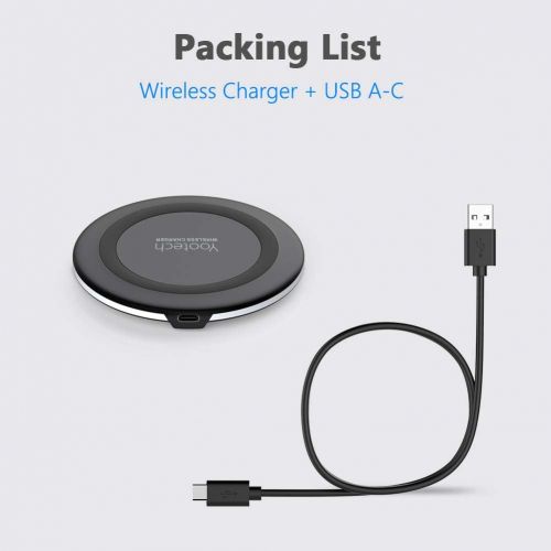  [아마존베스트]Yootech Wireless Charger Qi-Certified 7.5W Wireless Charging Compatible with iPhone XS MAX/XR/XS/X/8/8 Plus,10W Compatible Galaxy S10/S10 Plus/S10E/S9,5W All Qi-Enabled Phones(No A