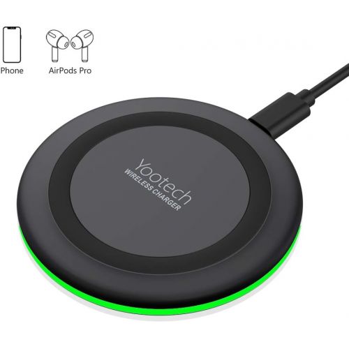  [아마존베스트]Yootech Wireless Charger Qi-Certified 7.5W Wireless Charging Compatible with iPhone XS MAX/XR/XS/X/8/8 Plus,10W Compatible Galaxy S10/S10 Plus/S10E/S9,5W All Qi-Enabled Phones(No A