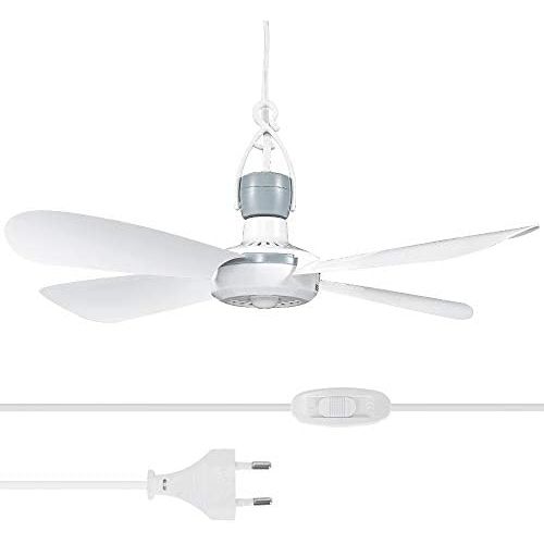  [아마존베스트]Yorbay Mobile Ceiling Fan - Diameter: 42cm - Mini Fan with Hook, Switch and 2.8m Cable