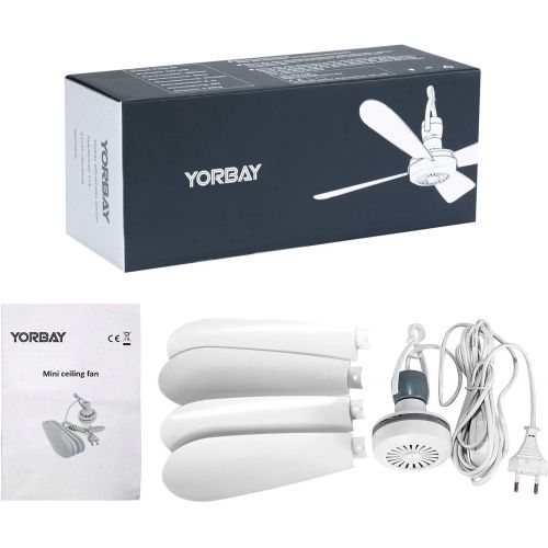  [아마존베스트]Yorbay Mobile Ceiling Fan - Diameter: 42cm - Mini Fan with Hook, Switch and 2.8m Cable