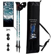 York Nordic Adjustable Walking Poles - Lightweight, Adjustable, and Collapsible - Includes Rubber Feet and Travel Bag - Ocean Design - Great for Walking - 8 Ounces - Nordic Grips