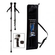 York Nordic Collapsible Trekking & Hiking Poles with Digital Camera Mount, Flip Locks, and Rubber Feet, Pair