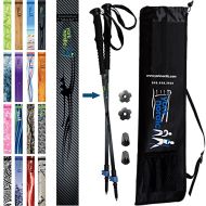 York Nordic 2 Piece Adjustable Trekking/Walking Poles - Lightweight - 6 Color Options - Choice of Grips - 2 Poles, Tips & Bag