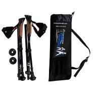 York Nordic Shorter Length Travel Walking Poles - Collapsible with Carrying Bag (2 Piece), Black, 5ft 4in and Under