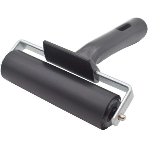  Yorwe Rubber Roller, Ideal for Anti Skid Tape Construction Tools, Print, Ink and Stamping Tools (4-Inch, Black)