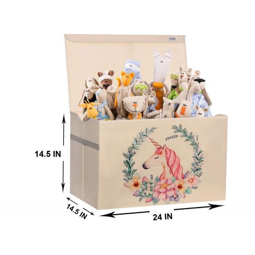  [아마존베스트]Yosayd Chest Cube Storage Box Large Decorative Storage Bin with Lid for Boys Girls Room