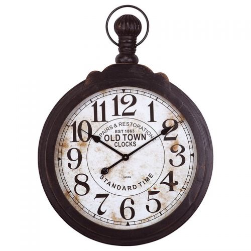  Yosemite Home Decor Iron Ring and Glass Lens Wall Clock - 23.5W x 33H in.