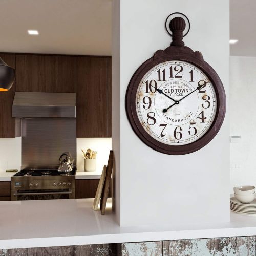  Yosemite Home Decor CLKB2A147 Black Wood Timepiece Wall Clock Multi