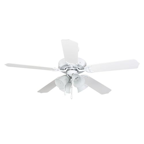  Yosemite Home Decor WESTFIELD-WH-4 Westfield Collection 52 Indoor Ceiling Fan, White Finish