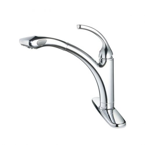  Yosemite Home Decor YP77KPO-PC Single Handle Pull-Out Kitchen Faucet with Pull-Out Spout Sprayer, Polished Chrome