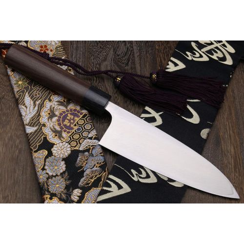  Yoshihiro Left Handed Kasumi White Steel Deba Fish Fillet Knife (6.5 (165mm), Shitan Handle)