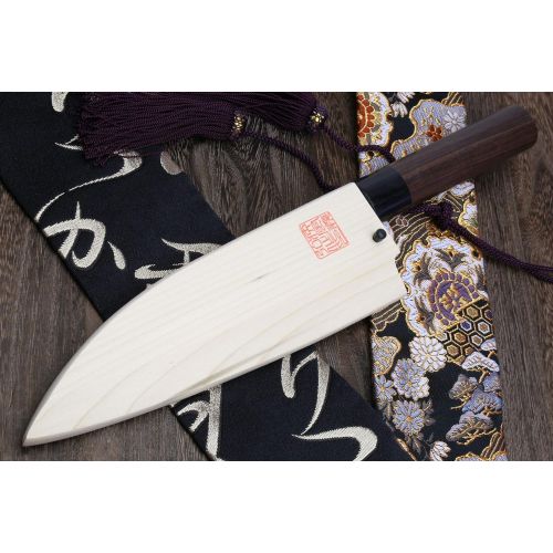  Yoshihiro Left Handed Kasumi White Steel Deba Fish Fillet Knife (6.5 (165mm), Shitan Handle)