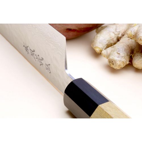  Yoshihiro VG-10 46 Layers Hammered Damascus Gyuto Japanese Chefs Knife (Octagonal Ambrosia Handle) (7 (180mm))