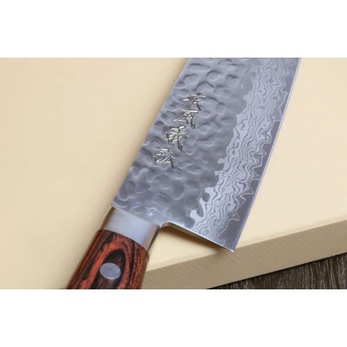  Yoshihiro VG10 16 Layer Hammered Damascus Gyuto Japanese Chefs Knife (7 (180mm))