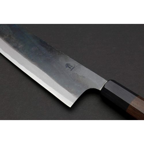  Yoshihiro Mizu Yaki Blue High Carbon Steel #1 Black Forged Gyuto Japanese Chef Knife Shitan Handle (7 (180mm) & No Saya)