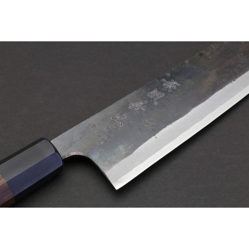  Yoshihiro Mizu Yaki Blue High Carbon Steel #1 Black Forged Gyuto Japanese Chef Knife Shitan Handle (7 (180mm) & No Saya)