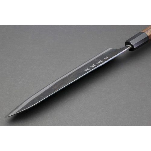  Yoshihiro Mizu Yaki Blue High Carbon Steel #1 Black Forged Gyuto Japanese Chef Knife Shitan Handle (7 (180mm) & No Saya)