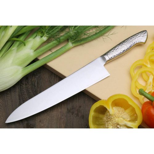  Yoshihiro Hayate Inox Aus-8 Gyuto Japanese Chefs Knife Integrated Stainless Handle (9.5 (240mm))