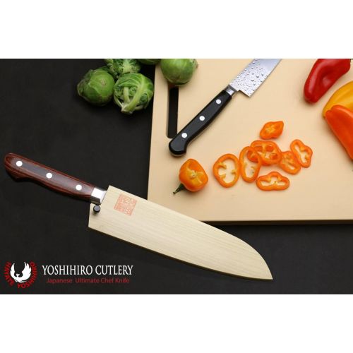  Yoshihiro Natural Magnolia Wood Saya Cover Blade Protector for Santoku (180mm)7in