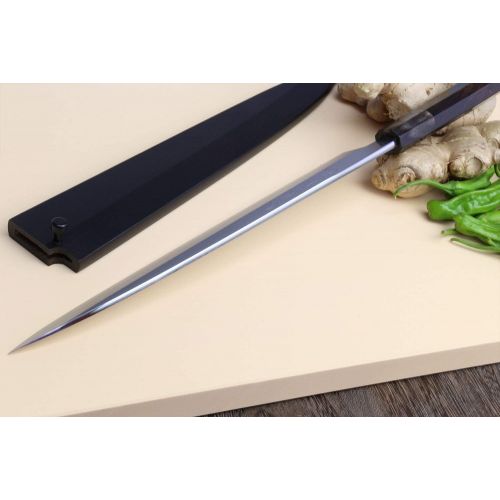  Yoshihiro High Carbon Blue Steel #1 Suminagashi Yanagi Sashimi Japanese Chef’s Knife with Ebony Handle
