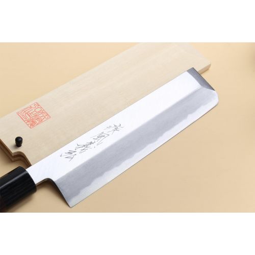  Yoshihiro Shiroko High Carbon Steel Kasumi Edo Usuba Vegetable Japanese Chefs Knife (7 (180mm), Rosewood Handle)