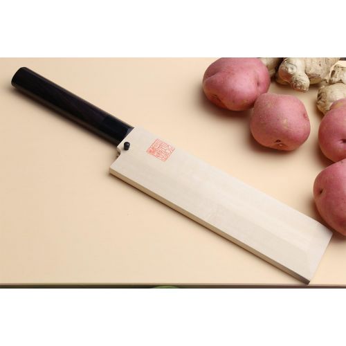  Yoshihiro Shiroko High Carbon Steel Kasumi Edo Usuba Vegetable Japanese Chefs Knife (7 (180mm), Rosewood Handle)