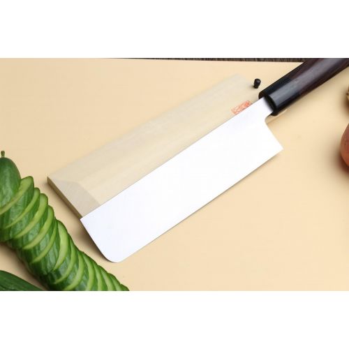  Yoshihiro Shiroko High Carbon Steel Kasumi Edo Usuba Vegetable Japanese Chefs Knife (7 (180mm), Rosewood Handle)