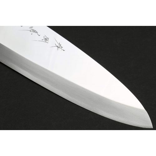  [아마존베스트]Yoshihiro Mizu Yaki Ginsanko Mirror-Finished High Carbon Stain Resistant Deba Fish Fillet Knife Ebony Handle with Silver Ring (6.5(165mm))