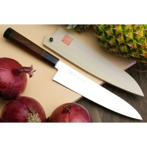  [아마존베스트]YOSHIHIRO Ice Hardened High Carbon Stainless Steel Wa Gyuto Japanese Chef Knife 8.25 (210mm)