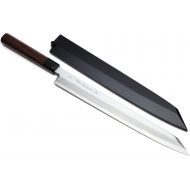 [아마존베스트]Yoshihiro Hongasumi Blue Steel Yanagi Kiritsuke Sushi Sashimi Japanese Knife Rosewood Handle with Nuri Saya Cover (10.5 (270mm))