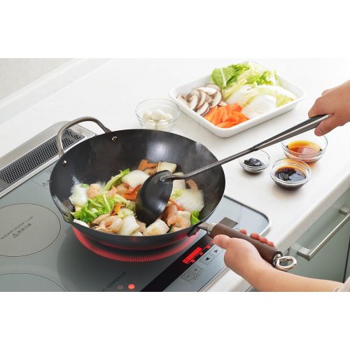  Yoshikawa 89917-8 Black Steel Beijing Wok, 12