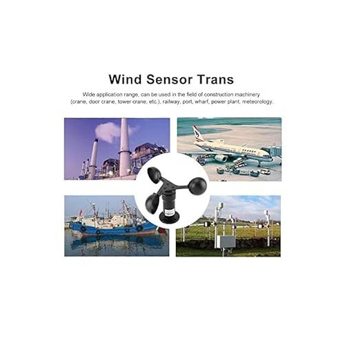  Yosoo Wind Sensor Trans, 0-5V Aluminum Alloy Wind Tempo Sensor Anemometer for Weather Station to Wind-Measuring Three Cups Wind-Measuring Detector
