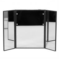 Yosoo Tri-Sided Foldable 8 Led Brightness Lights Desktop Table Makeup Cosmetic Mirror (Color:Black)