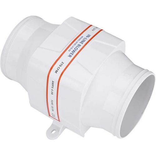  Marine Bilge Air Blower 4 Inch, 12V In Line Air Blower Air Blower Fan Mute Strong Ventilation Fan for Yacht Caravan Buildings, White