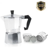 Yosoo Italienischer Espressokocher Aluminium 3/6/9/12 Tassen, silber, 600ML 12tasses