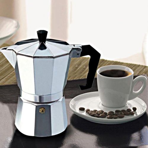  Yosoo Italienischer Espressokocher Aluminium 3/6/9/12 Tassen, silber, 600ML 12tasses