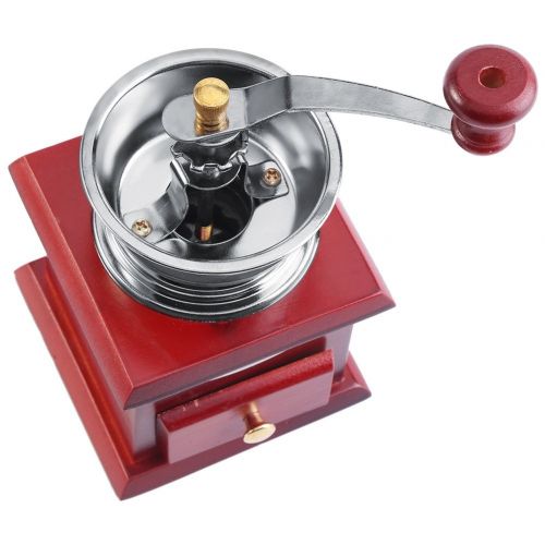  Yosoo Premium Manuelle Kaffeemuehle Retro Design Kaffee Hand Muehle Haus Kueche Buero Schleifen Werkzeug Brauen Essentials ( Farbe : Red wooden )