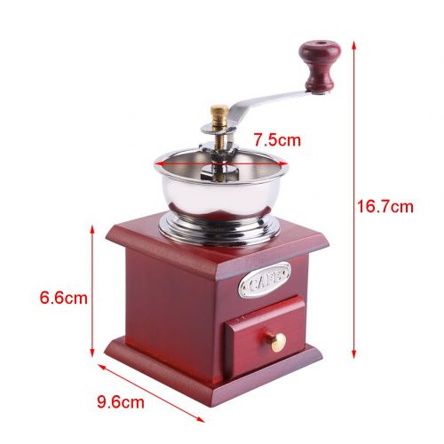  Yosoo Premium Manuelle Kaffeemuehle Retro Design Kaffee Hand Muehle Haus Kueche Buero Schleifen Werkzeug Brauen Essentials ( Farbe : Red wooden )