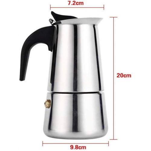  Yosoo Espressokocher aus Edelstahl mit Filter, fuer zu Hause oder das Buero, in 4 Groessen erhaltlich 300ml