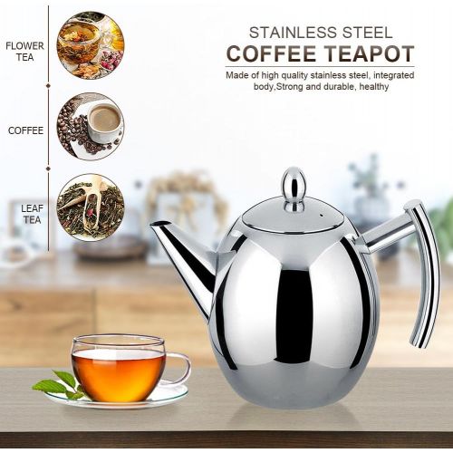  Yosoo 1.5L Edelstahl Teekanne Silber Kaffee Topf mit Filter Infuser grosse Kapazitat
