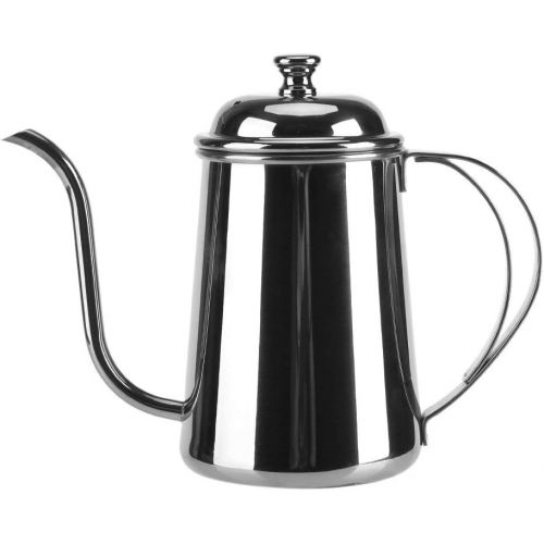  Yosoo Kaffeemaschine Kaffee Topf Tee Teekanne mit Ausgiesser-Kragen Wasserkocher aus Edelstahl Wasserkocher 18tlg. fuer Bar Haus 5Farben 650ml Silber