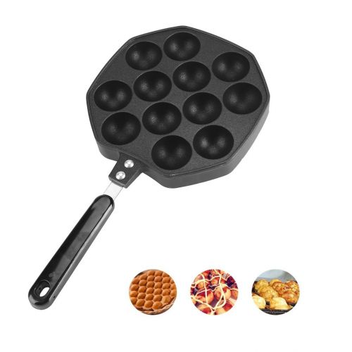  Yosoo Aluminium Takoyaki Grill Pan Non-Stick Octopus Grill Tray Octopus Ball / Pfannkuchen Maker Backform 12 Loecher