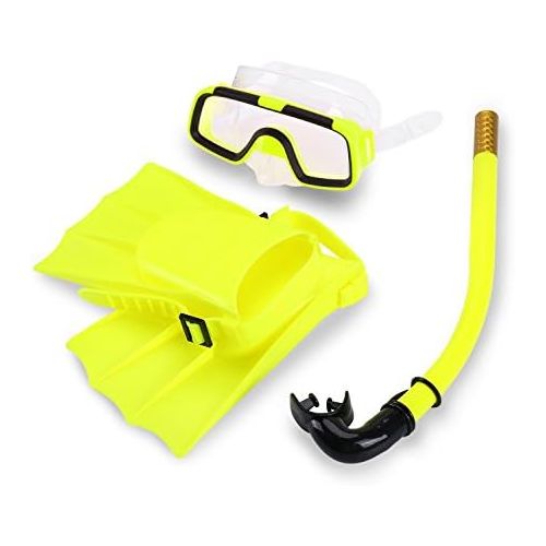  Yosoo Kinder Schwimmen Tauchen Set Tauchen Silikon Flossen + Schnorchel Scuba Brillen Taucherbrille + Maske Schnorchel Silikon Set fuer 3 - 6 Jahr Kind EU-Groesse: 25-30