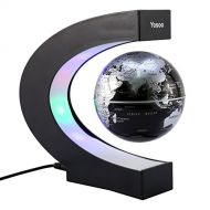 Yosoo Magnetische Schweben Floaten Weltkarte Globus, 8 Rotierende Erde Globus Kugel mit Led Display Stuetze - Geografie Bildungs Kinderspielzeug Geschenk fuer Kind (C-form)