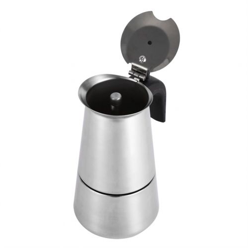  Yosoo Coffee Maker, Stainless Steel Moka Coffee Pot Stovetop Espresso Latte Maker Percolator Stove Top Filter Coffee Maker Pot Easy Clean (100ML 2 Cup)