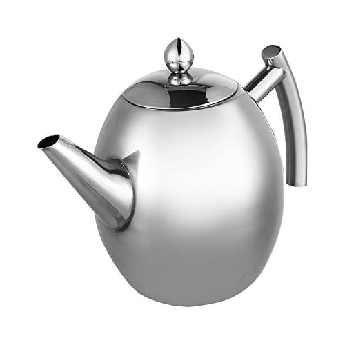  Yosoo Teekanne Edelstahl Kaffeemaschine in Silber mit Filter Aufbruehen Hohe Kapazitat, edelstahl, 1 l