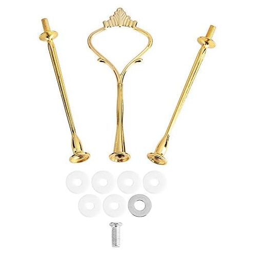  Yosoo Cake Plate Stand Handle Zinc Alloy Multi-Tiers Tier Fruit Cake Plate Stand Handle for Wedding Birthday Party,Not Included Plate (Gold)