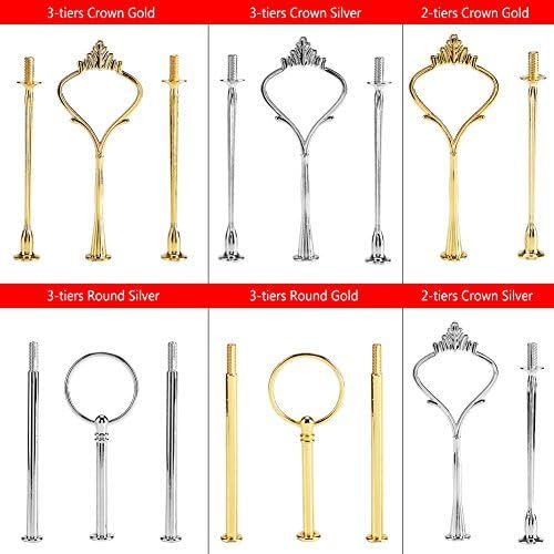  Yosoo Cake Plate Stand Handle Zinc Alloy Multi-Tiers Tier Fruit Cake Plate Stand Handle for Wedding Birthday Party,Not Included Plate (Gold)