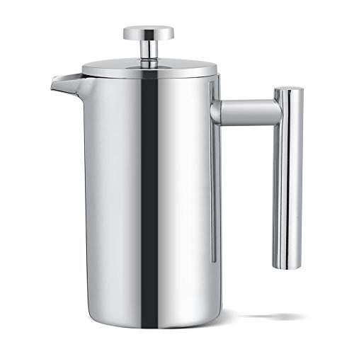  Yosoo French Press Coffee Maker,Stainless Steel Double Walled 12 oz Espresso Maker Press Tea Pot with Filter