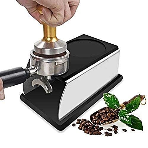  Yosoo Stainless Steel Coffee Tamper Stand,Coffee Powder Maker Rack Silicone Tamping Mat,Coffee Tampers Tool Accessory,Black